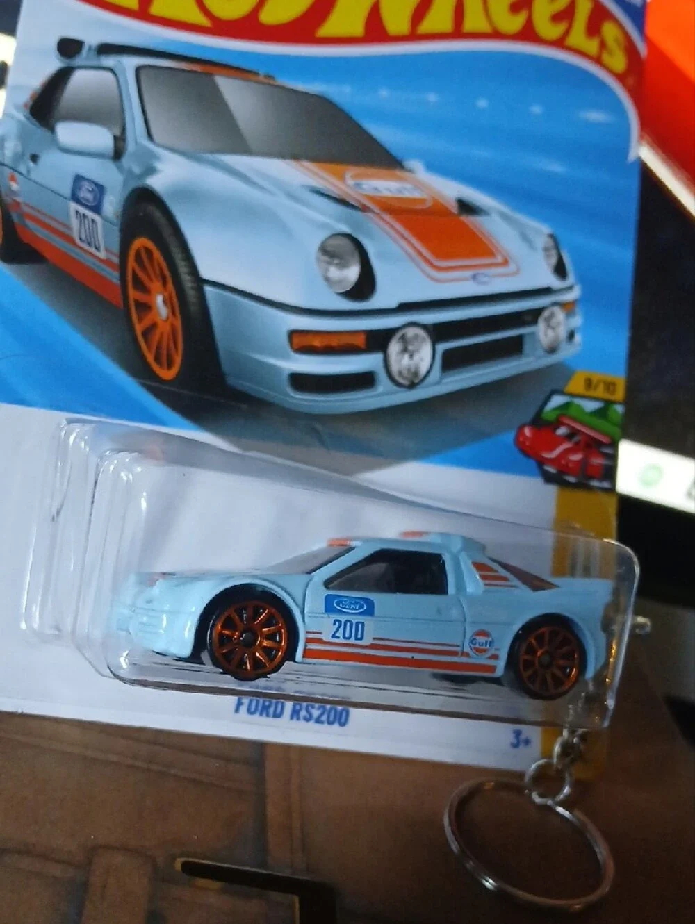 Ford RS200 Hot Wheels Car Keychain - Light Blue